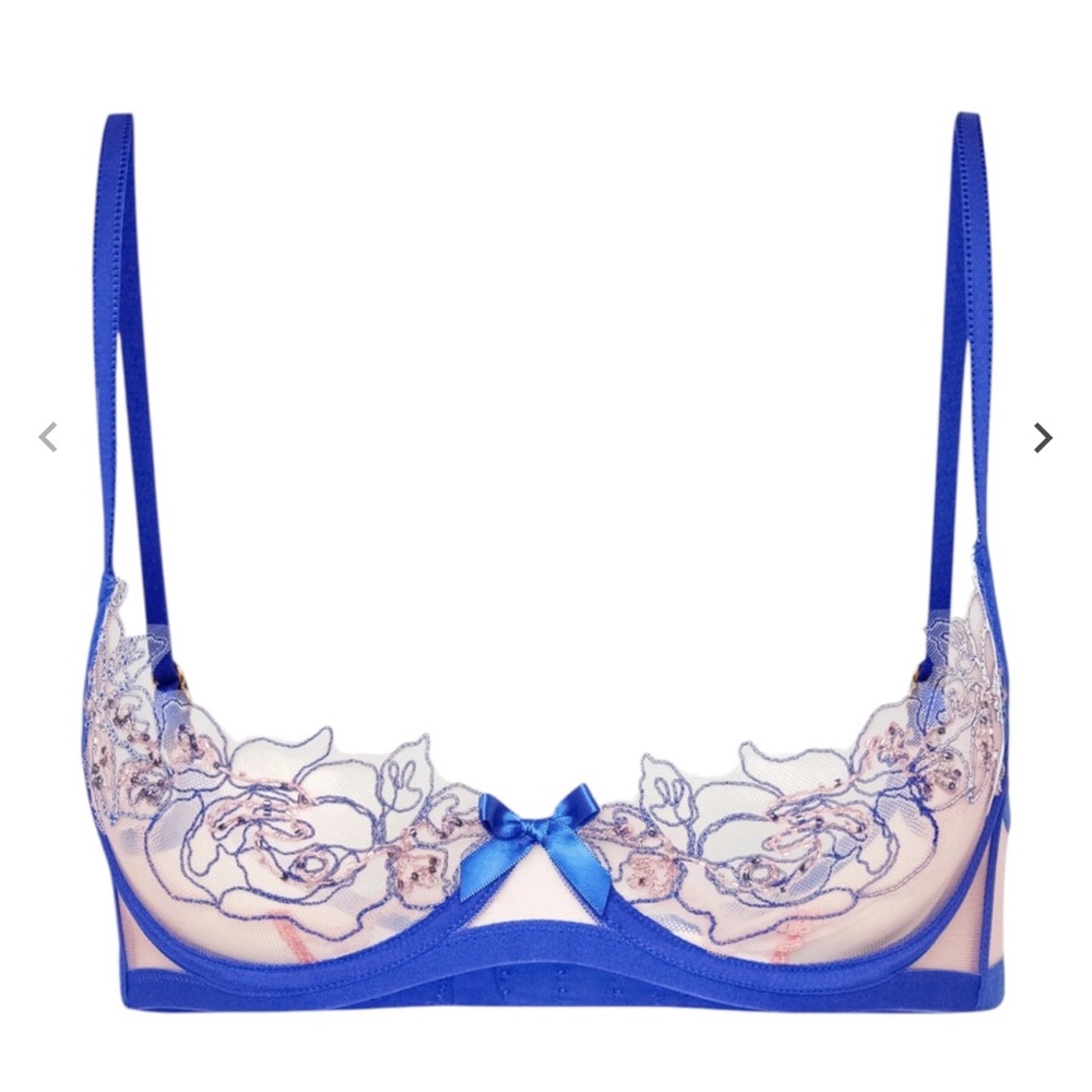 Agent Provocateur Lindie Blue Floral Lace Bra 32C
